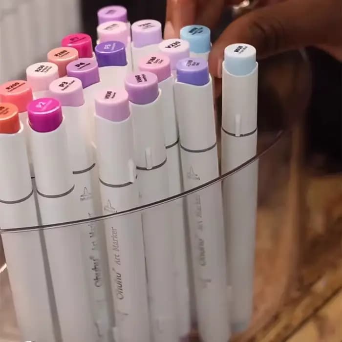 Boîte de rangement pour stylos marqueurs rotatifs