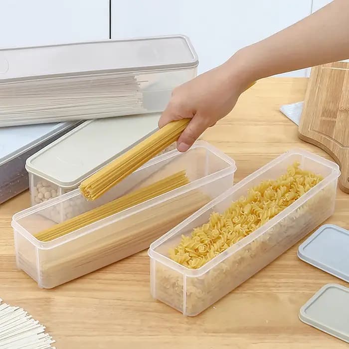 Conteneurs de stockage des aliments en plastique hermétiques avec couvercles pour organisateur de garde-manger de cuisine longue boîte rectangulaire pour céréales pâtes légumes