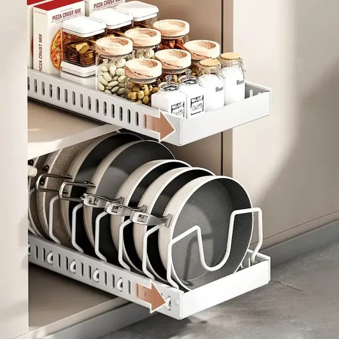 Étagère de rangement coulissante robuste pour cuisine domestique