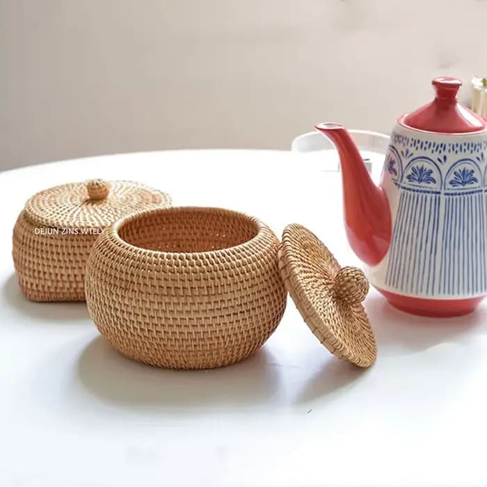Panier de rangement en osier tissé pour la cuisine