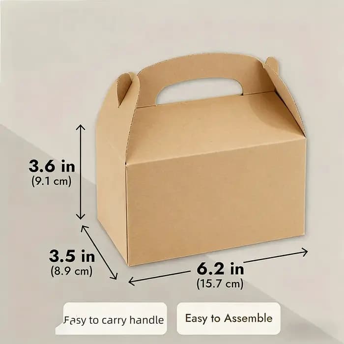 10 boîtes cadeaux en papier kraft avec poignées