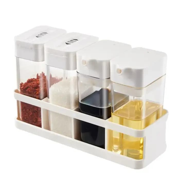 Ensemble de pots à épices avec couvercle, plastique, boîte de rangement d'assaisonnement, transparent, beaucoup de supports à épices, fournitures de cuisine