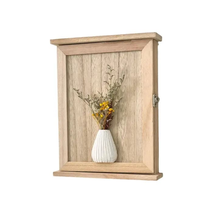 Boîte de rangement murale créative en bois pour clés, boîte de rangement rustique carrée pour entrée