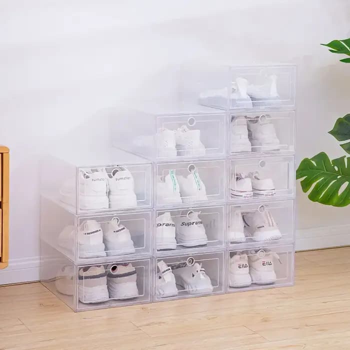 Boîte à Chaussures Transparente en Plastique Empilable