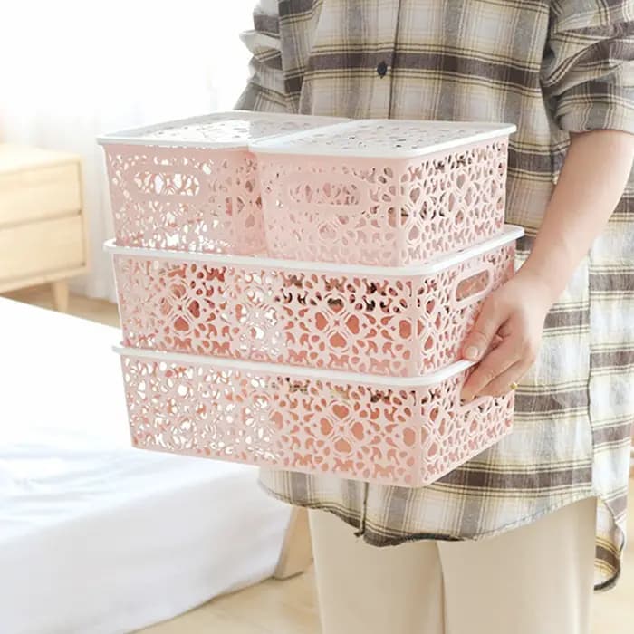 Boîtes de rangement en plastique portables avec couvercle