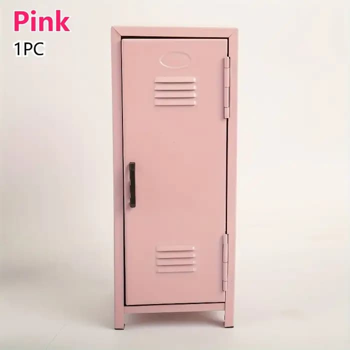 Petite armoire de bureau en métal rose lavande, casier de rangement mignon pour fille, organisateur