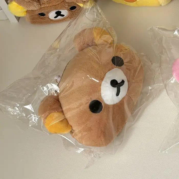Kawaii Rilakkuma Mini sac de rangement pour enfants-carte stylo gomme organisateur école papeterie portefeuille