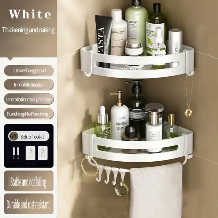 Étagère murale triangulaire pour salle de bain et WC