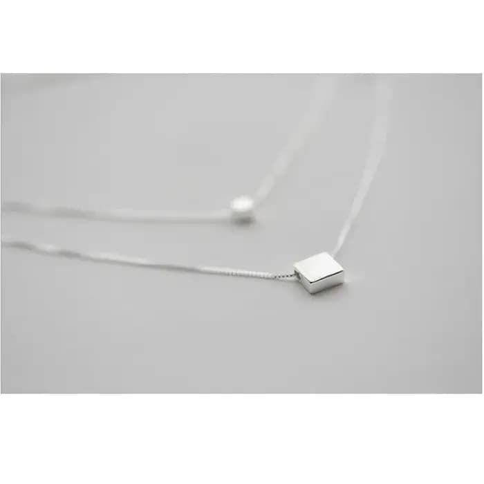 Bijoux en argent 925, boîte carrée Double couche