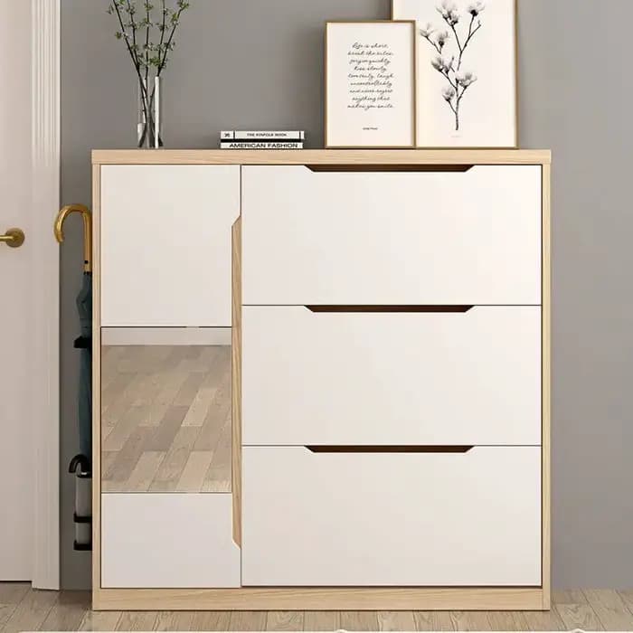 Meuble à chaussures moderne en bois pour salon