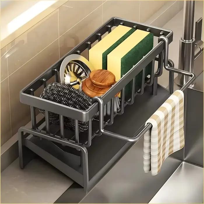 Étagère de rangement d'épices de cuisine avec égouttoir