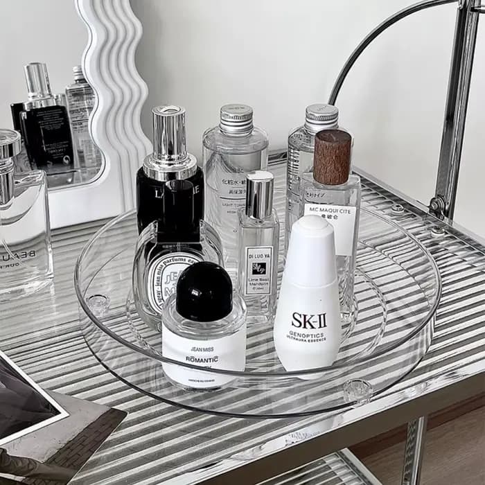 360 ° Support à cosmétiques rotatif de bureau, étagère de salle de bain, grande capacité, parfum, aromathérapie, soins de la peau, organisateur de stockage de produits