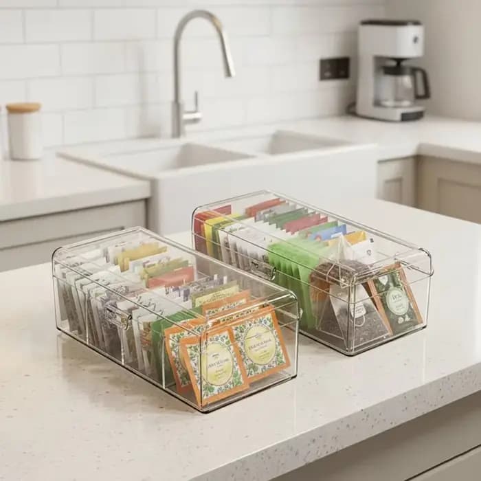 Boîte de rangement à 4 compartiments avec couvercle
