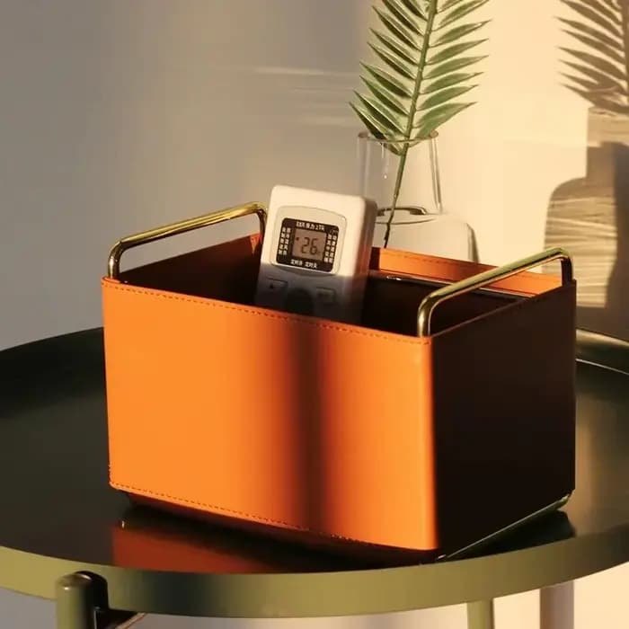 Boîte de Rangement Créative en Cuir Haut de Gamme