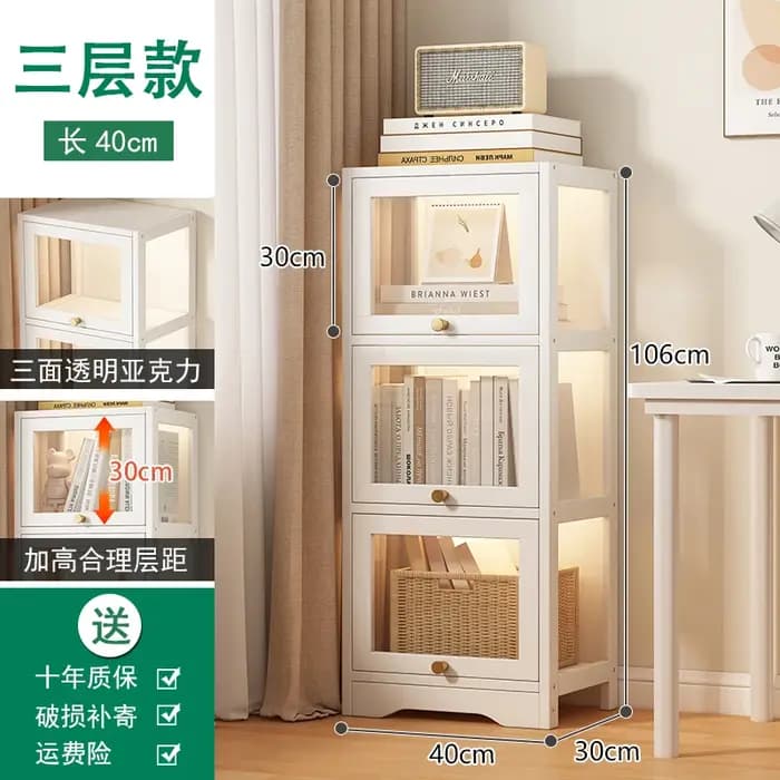 Armoire à livres moderne en acrylique transparent avec portes