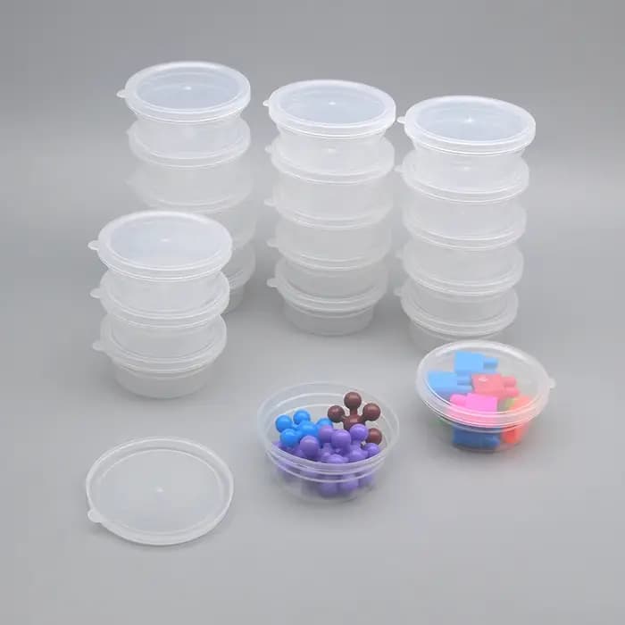 Pack de 20 boîtes rondes transparentes pour l'artisanat