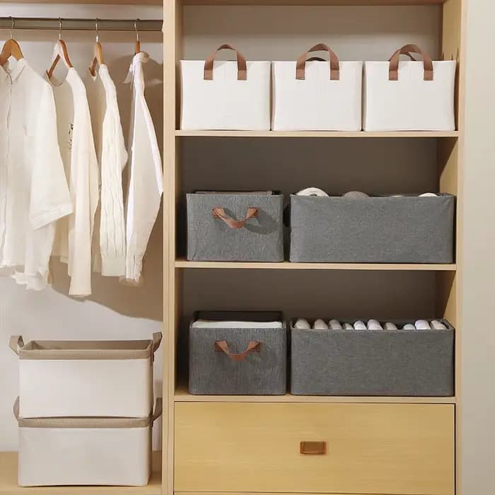 MELStorage-mir de Rangement en Coton et Lin pour Placard Domestique