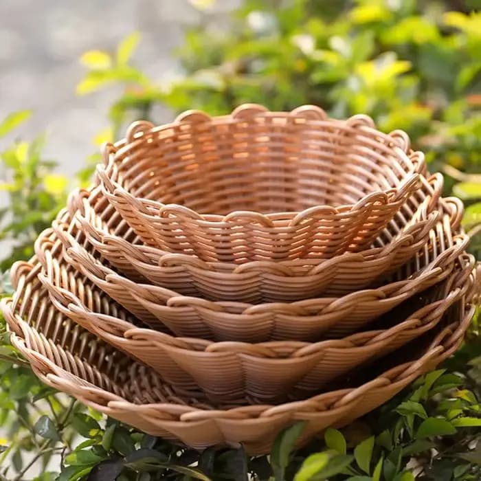 Panier de rangement rond tressé pour pain