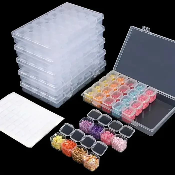 Boîte de rangement pour outils de peinture au diamant à 28 compartiments
