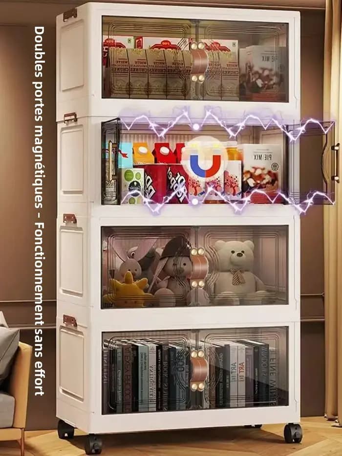 Armoire de rangement pliable avec tiroirs