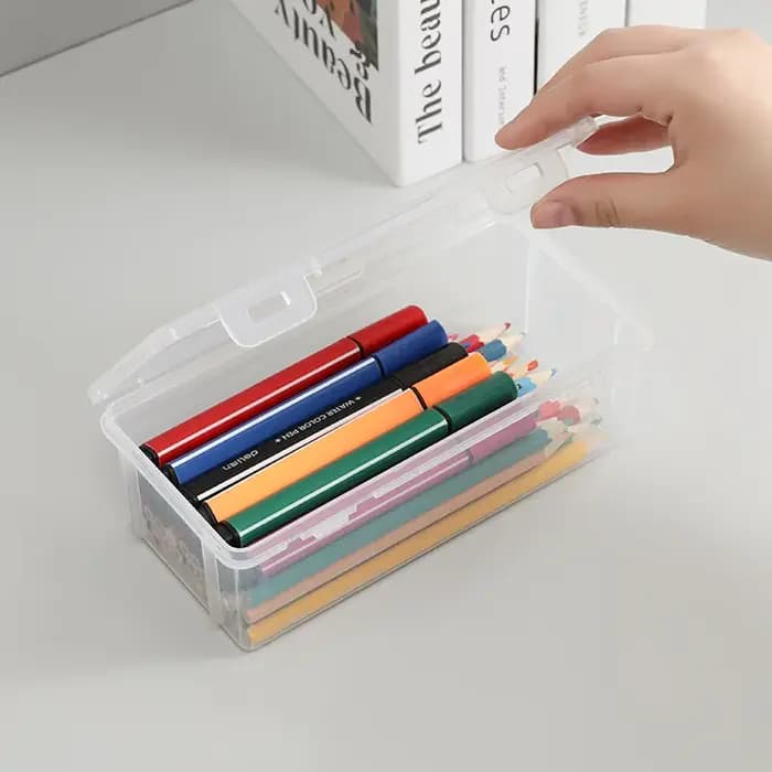 Boîte de rangement transparente pour stylos