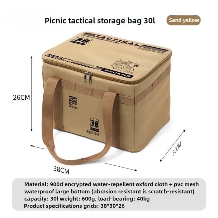Boîte de rangement pliable d'extérieur, boîte de rangement pour pique-nique et camping, vaisselle, u