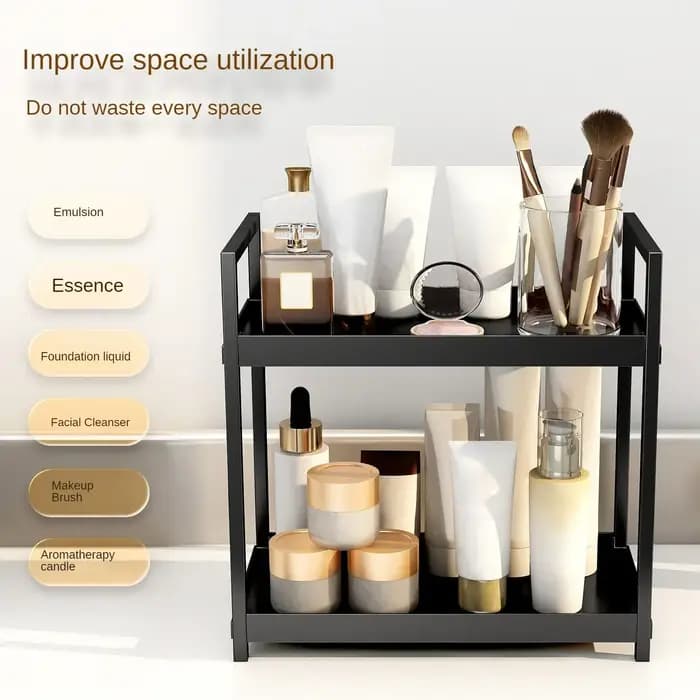 Organisateur sous évier à 2 niveaux, armoire coulissante, panier, support de rangement avec crochets, tasse suspendue, organisateur de salle de bains et de cuisine