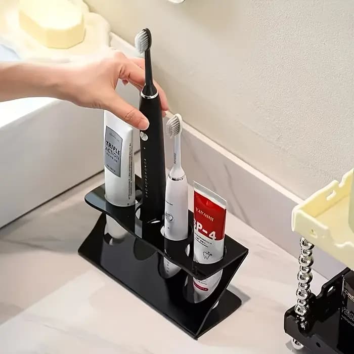 Support de brosse à dents pour salle de bain : Organisateur ventilé avec fentes pour brosses