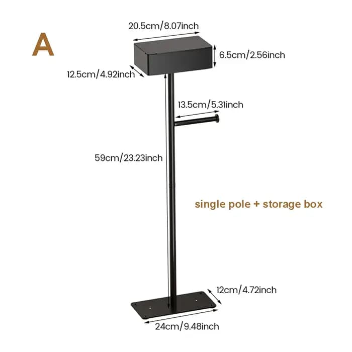 Porte-rouleau de papier hygiénique autoportant, boîte de rangement HOWith