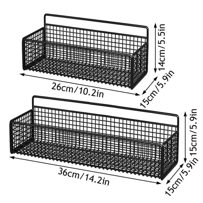 Étagère de rangement noire et blanche pour salle de bain