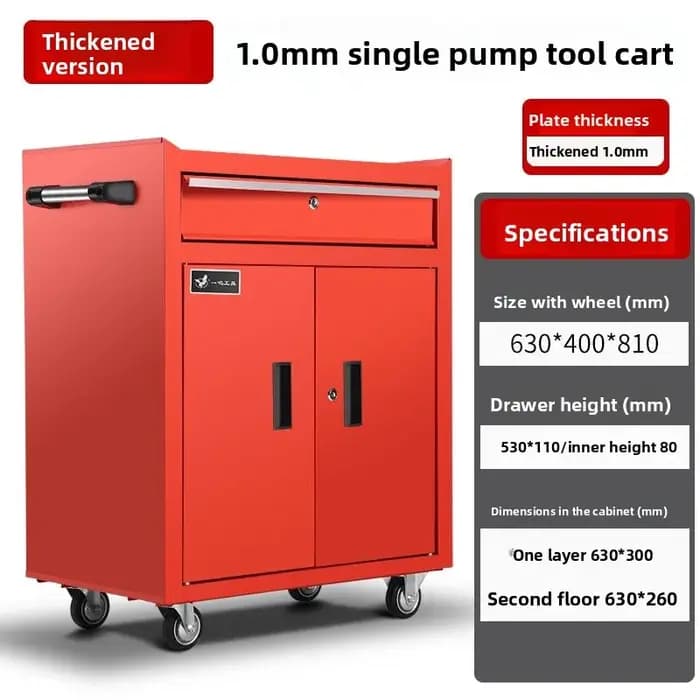 Armoire à outils robuste avec roulettes – Coffre à outils roulant en acier épais avec tiroirs verrouillables et organisateur de rangement pour garage et atelier