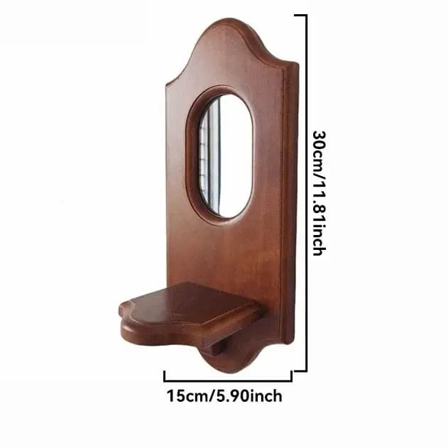 Étagères murales en bois Vintage, miroir suspendu au Design rétro, rangement fonctionnel pour bougie