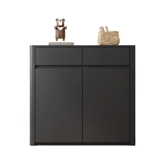 Étagère à chaussures noire moderne en bois