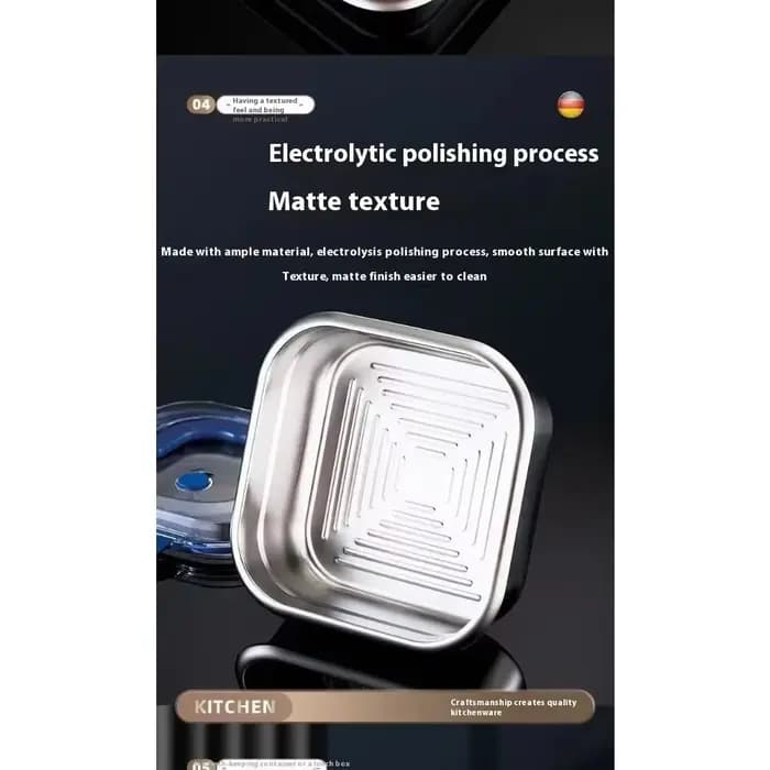 Boîte épaisse de conservation des aliments en acier inoxydable avec joint anti-fuite