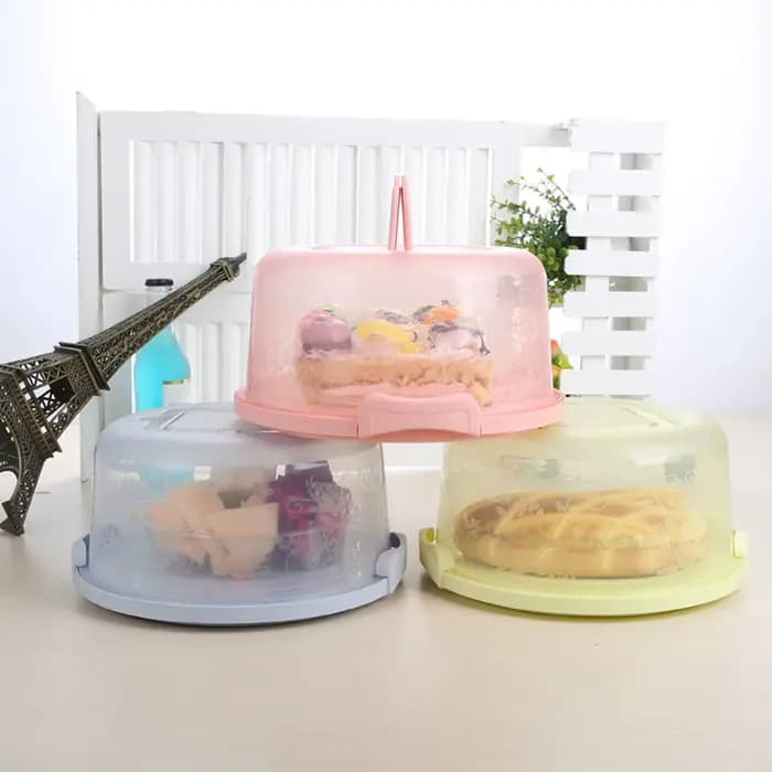 Boîte à gâteau en plastique avec poignée pliable