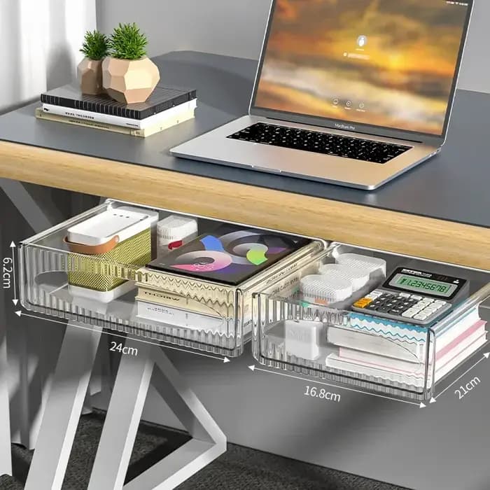 Étagère de Table de rangement Invisible, boîte de rangement, nouvelle boîte de rangement extractible suspendue sous le tiroir de bureau, tiroir sous Table de grande capacité