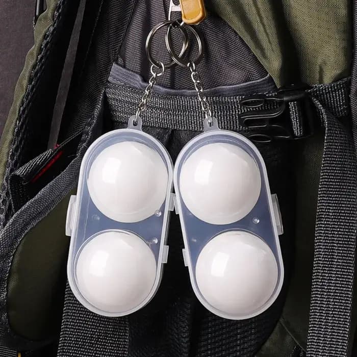 Boîte de rangement pour balles de tennis de table, pour 2 balles de ping-pong, étui transparent portable avec porte-clés pour équipement d'entraînement sportif