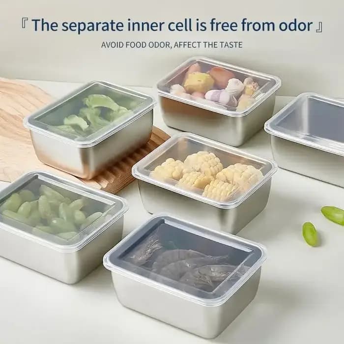 Boîte de conservation en acier inoxydable avec couvercle
