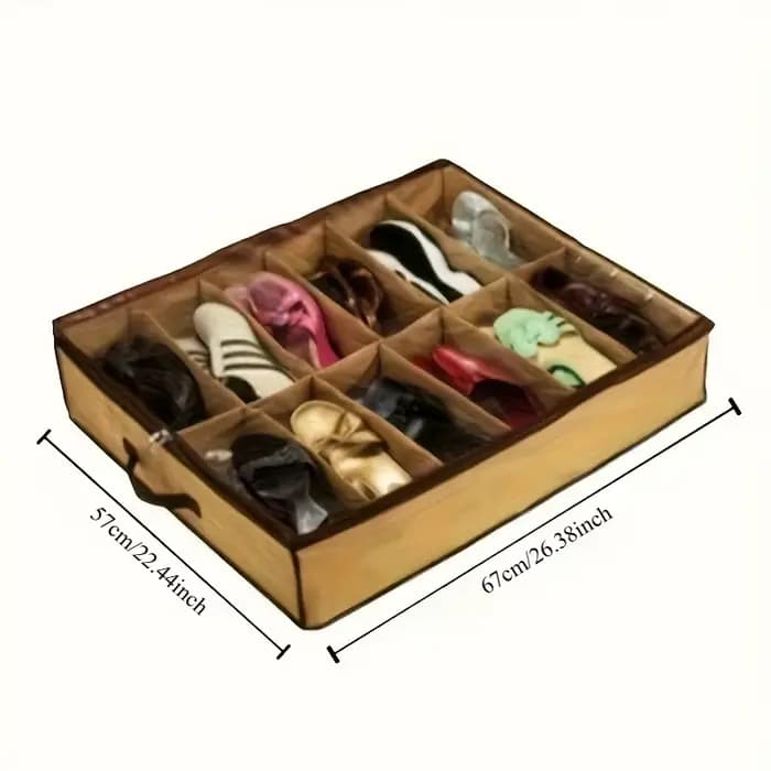 Boîte à chaussures avec fermeture éclair de sécurité - sac de rangement, armoire gain de place pour l'entrée sous le lit/la penderie - convient pour les chaussures de sport, les bottes