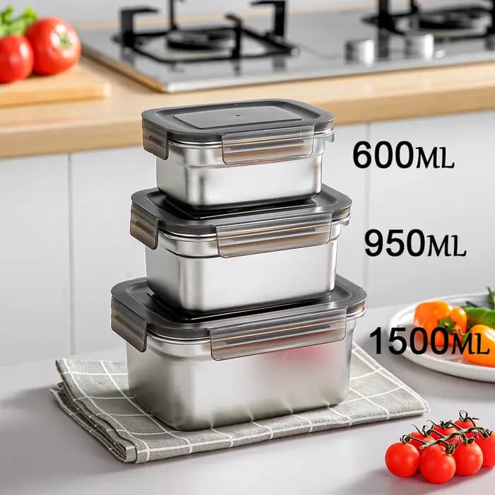 Boîte alimentaire hermétique en acier inoxydable 304