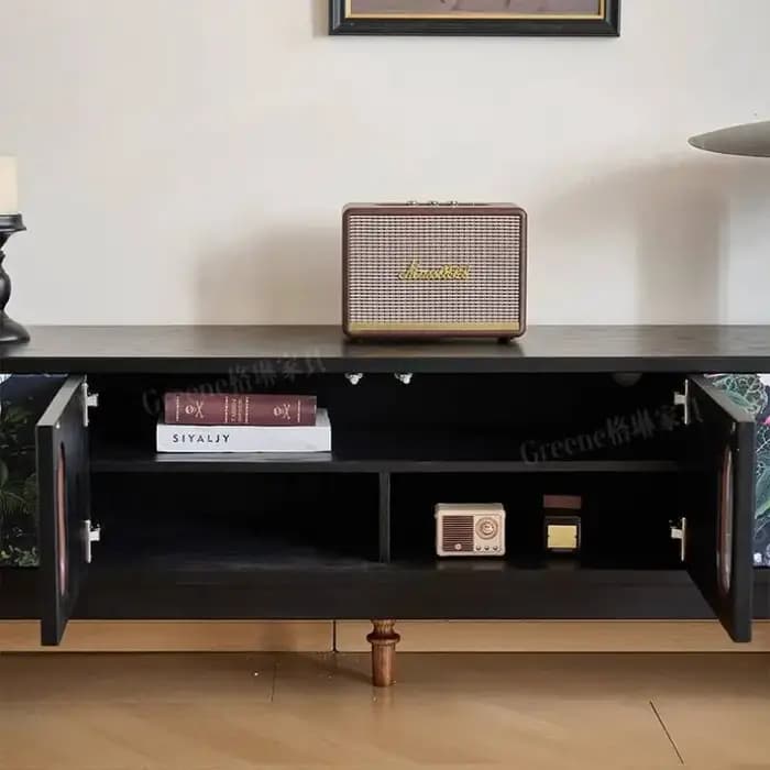 Tiroirs longs foncés meuble Tv décoration Simple salons