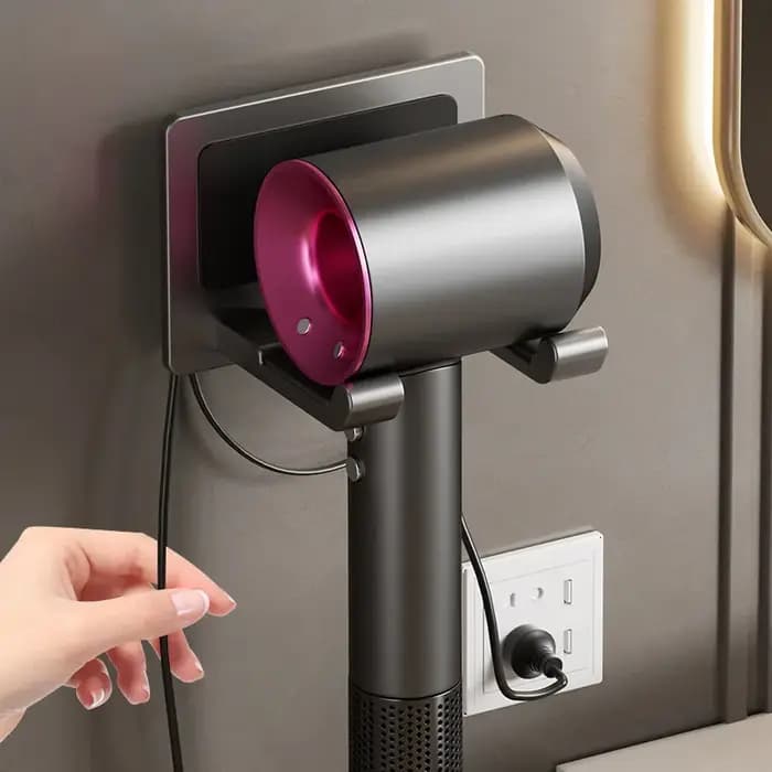 Support de rangement pour sèche-cheveux sans poinçonnage