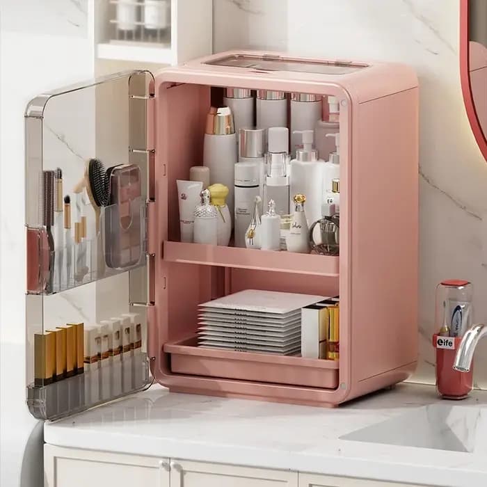 Armoire de rangement cosmétique haut de gamme, tiroir de coiffeuse domestique, support de rangement, boîte de rangement cosmétique en plastique de grande capacité
