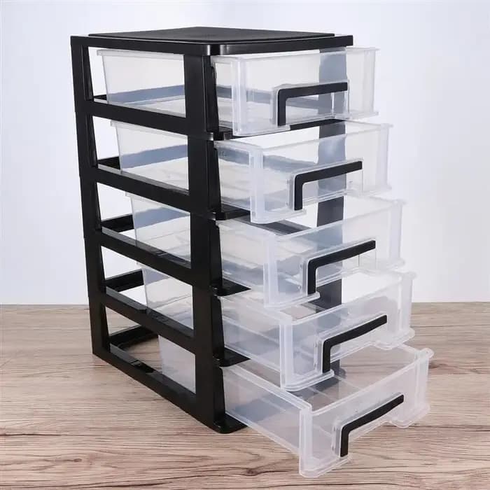 Armoire de rangement à cinq niveaux, en plastique, Type tiroir, placard, Portable, anti-poussière, o
