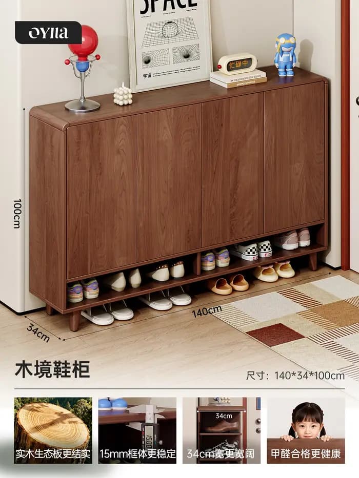 Meuble à chaussures de luxe multifonctionnel, armoire à chaussures moderne fermée, organisateur dissimulé, meuble de rangement pour la maison