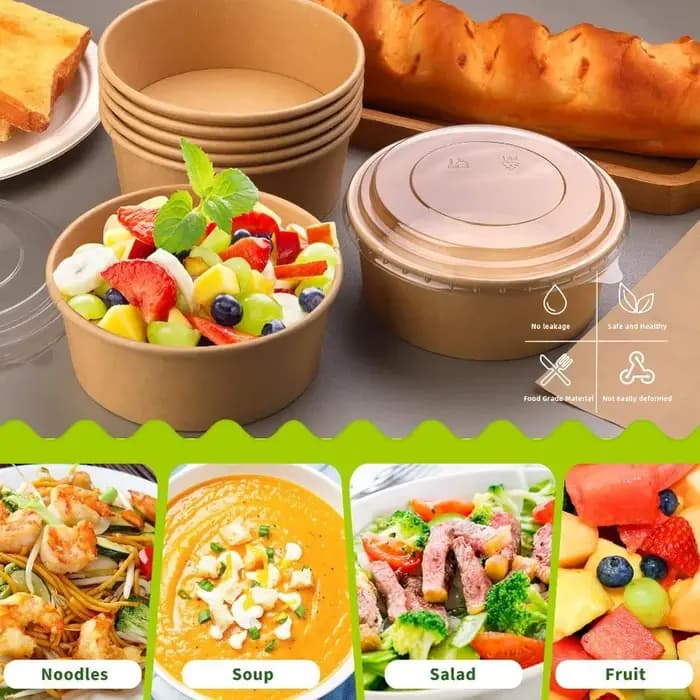 Boîte à déjeuner jetable Kraft