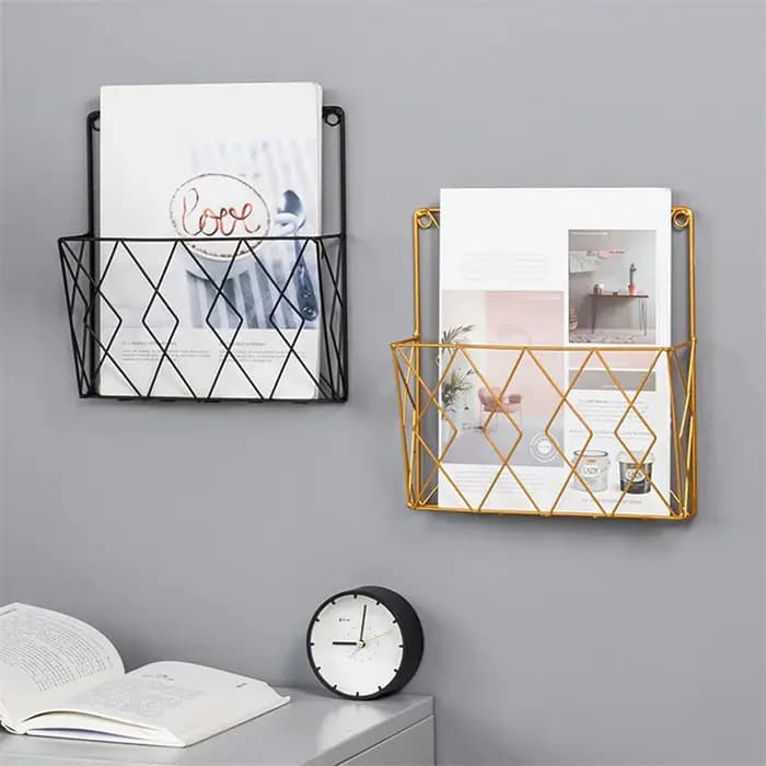 Support de rangement mural en métal pour Magazines et journaux