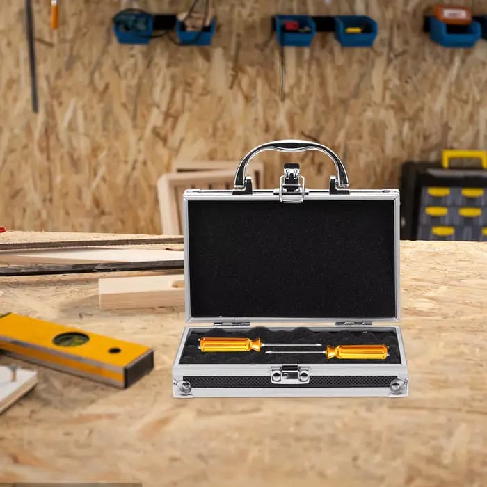 Boîte à outils en métal Durable, organisateur avec insert en mousse, mallette de rangement d'outils universelle, mallette en alliage d'aluminium pour petits outils, bagages