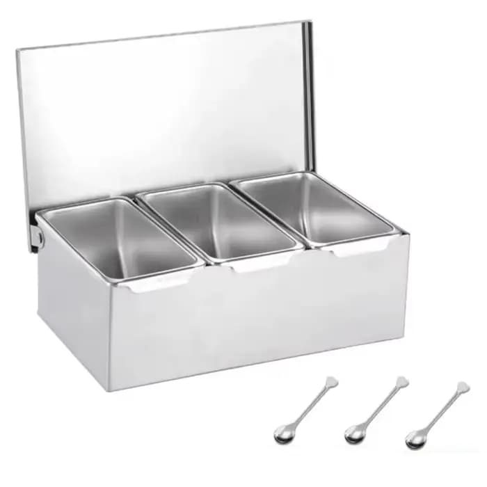 Boîte de rangement créative pour épices avec couvercle, 2/3/4/5/6 compartiments, récipient à épices