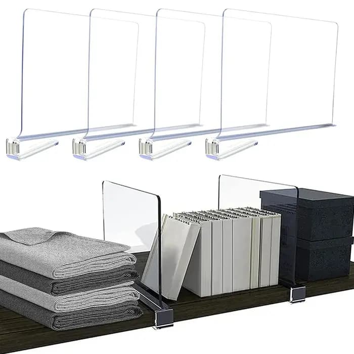 Lot de 2/4/6/8 organiseurs transparents pour étagères de placard